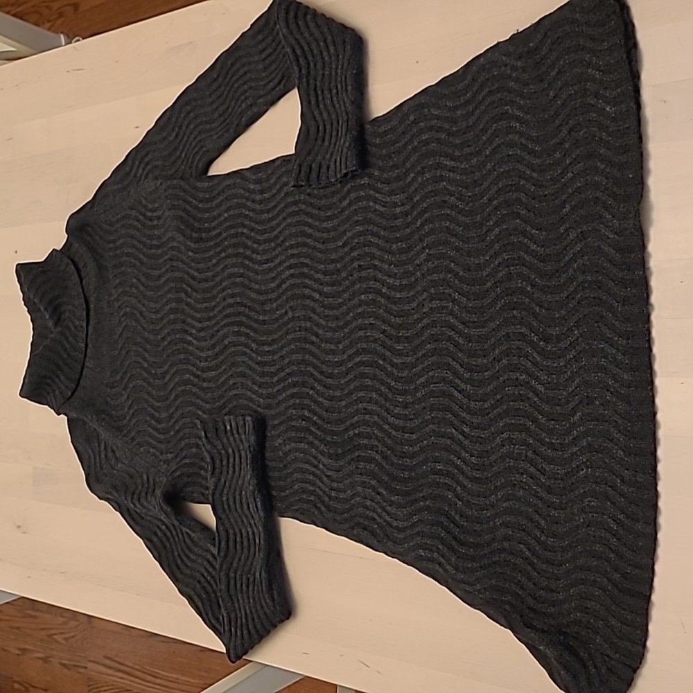 EUC Krimson Klover 100% Merino Wool Textured Knit Turtleneck Sweater Dress